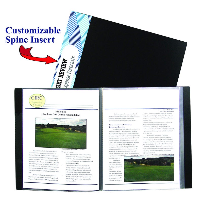 C-Line 24-Pocket Bound Sheet Protector Presentation Book, 48-Page Capacity, For 8.5 x 11-Inch Inserts, Black (33240) - Image 4